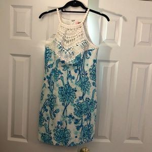 Lilly Pulitzer Dress Pearl Lace Neck Size 4